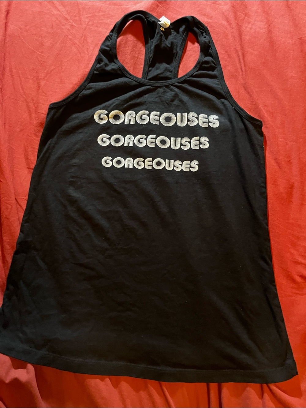 Bella Canvas Black Racerback Tank with Silver 'GORGEOUSES' Print